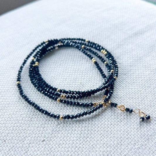 leia nova | black onyx - wrap bracelet