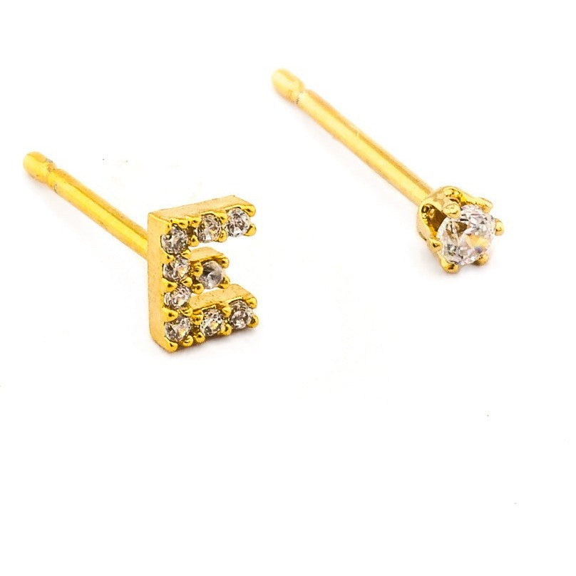 tai | cz initial crystal earring - KISS AND MAKEUP