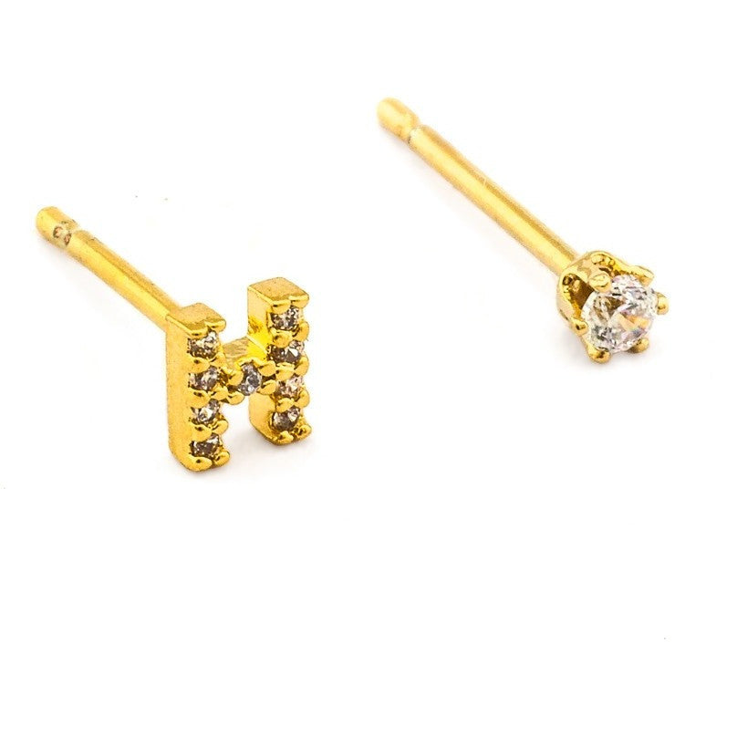 tai | cz initial crystal earring - KISS AND MAKEUP