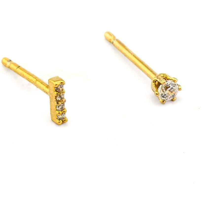 tai | cz initial crystal earring - KISS AND MAKEUP