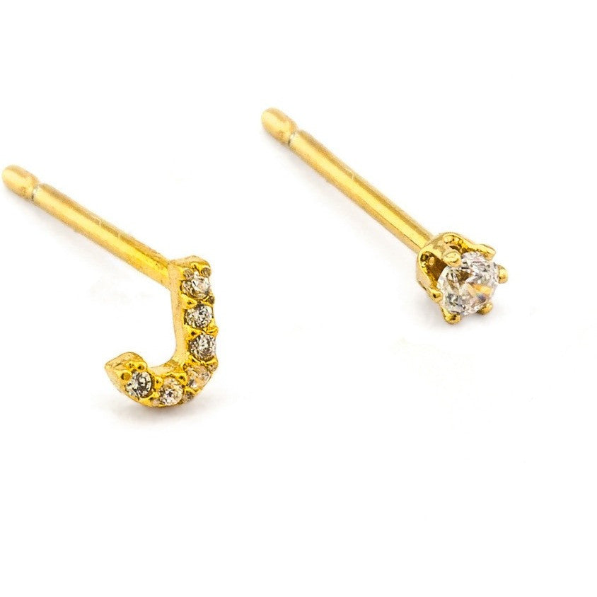 tai | cz initial crystal earring - KISS AND MAKEUP
