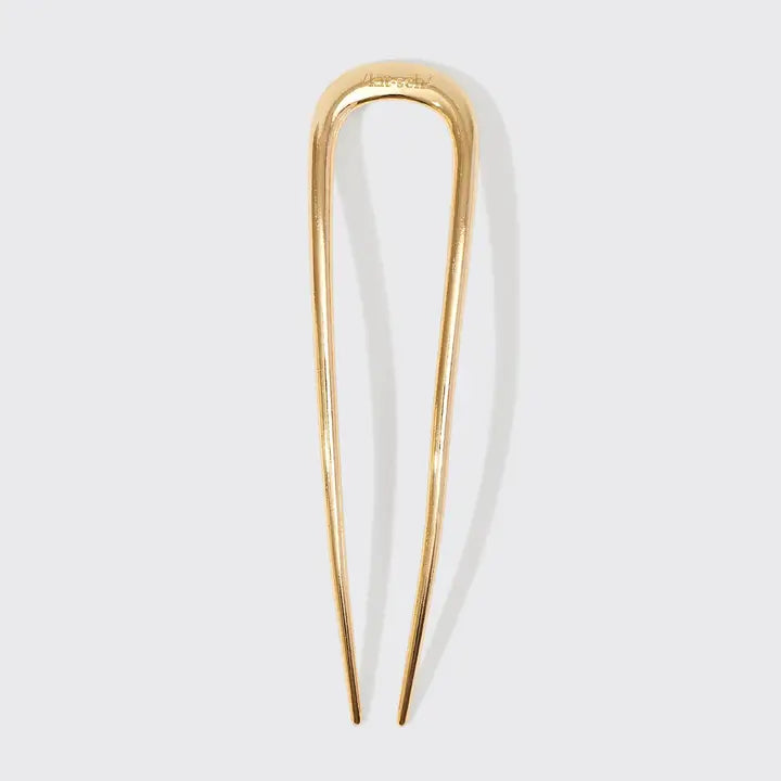 metal french hair pin 1pc- gold - KISS AND MAKEUP