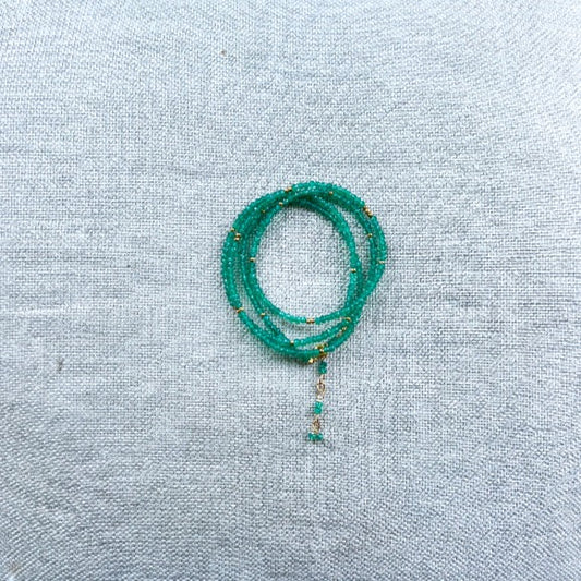 leia nova | green onyx - wrap bracelet