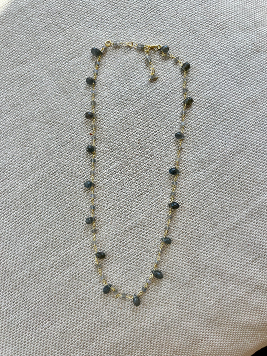 leia nova | labradorite - drop necklace