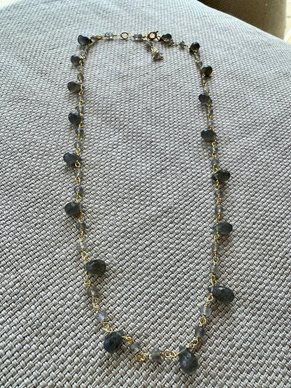 leia nova | labradorite - drop necklace