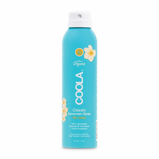 coola I classic body SPF 30 pina colada sunscreen spray 6oz - KISS AND MAKEUP